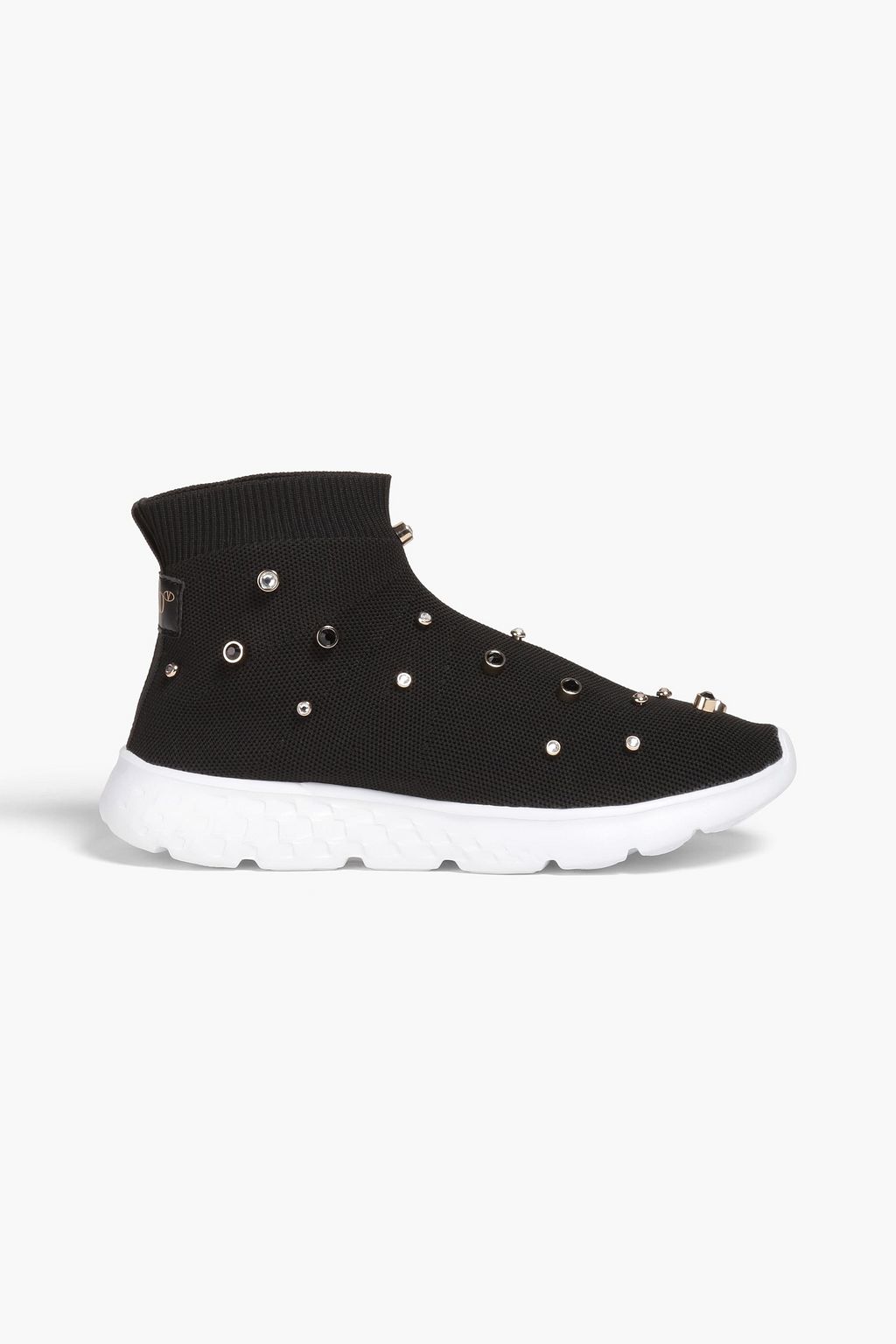 RED V Embellished stretch knit sneakers THE OUTNET