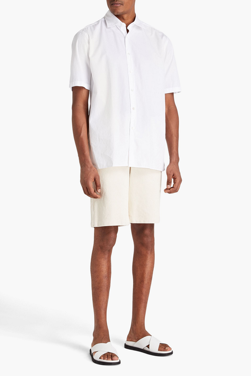 Shop Dunhill Cotton-poplin Shirt In White