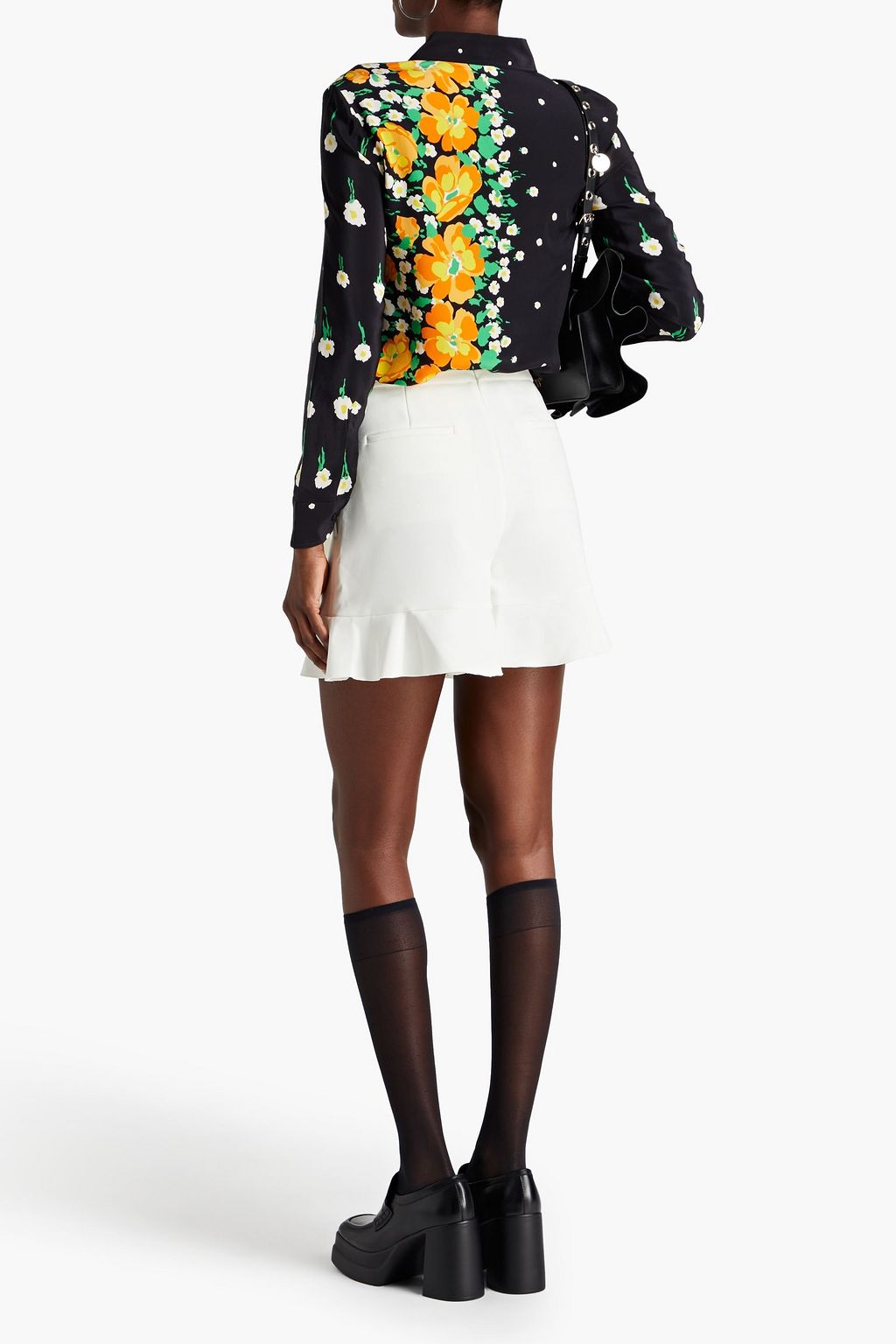 REDVALENTINO Hemd aus Crêpe de Chine aus Seide mit floralem Print