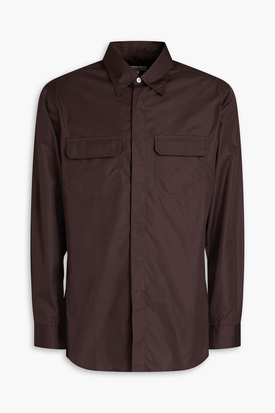 Dunhill Cotton-poplin Shirt In Chocolate