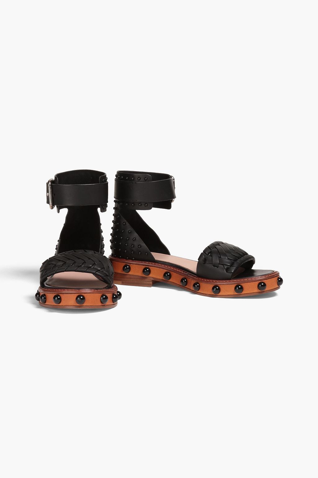 RED(V) Studded leather sandals