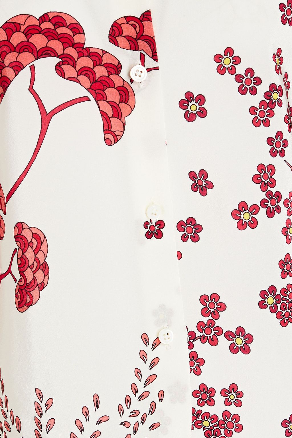 REDVALENTINO Floral-print silk crepe de chine shirt