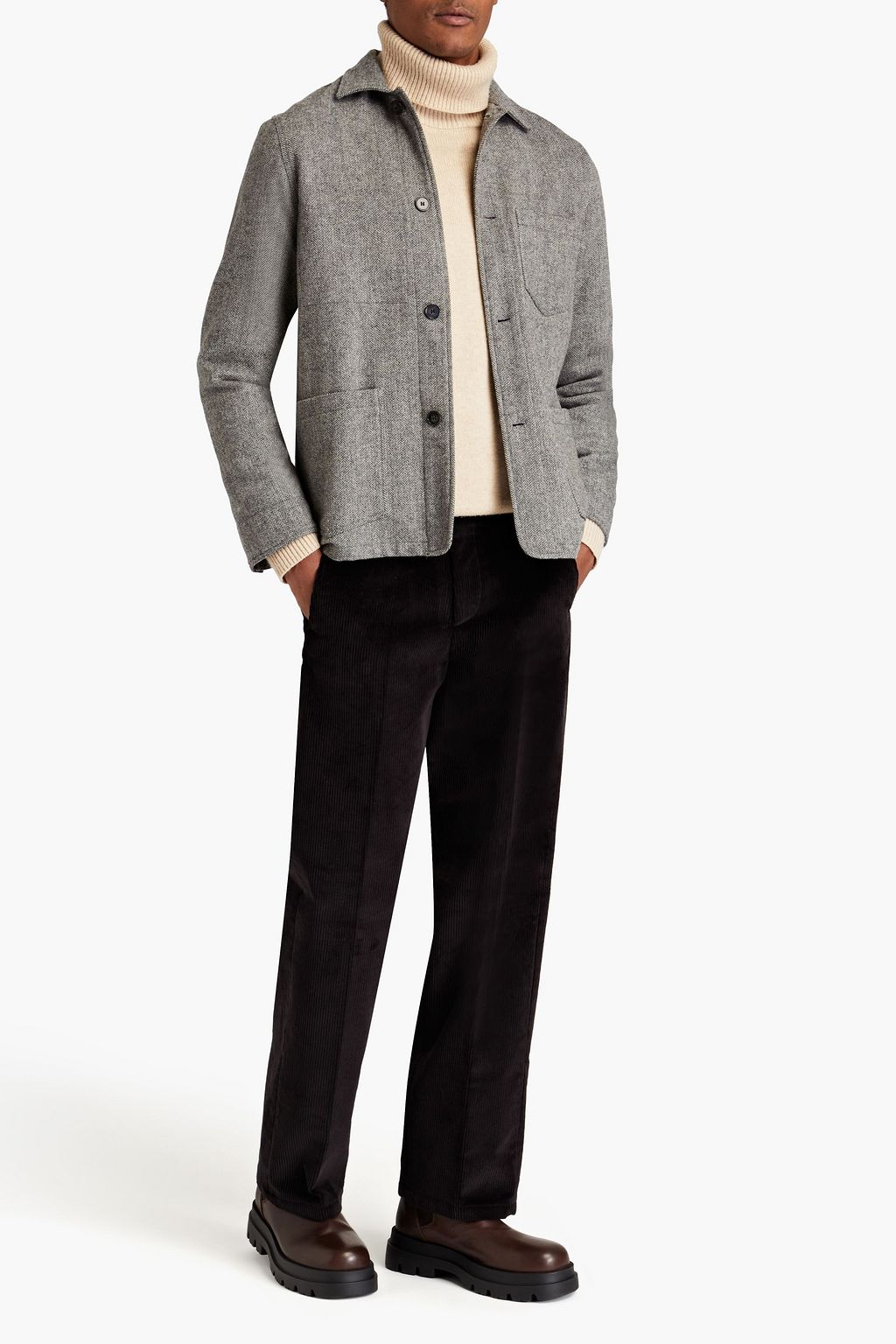 DUNHILL Wool-corduroy drawstring pants