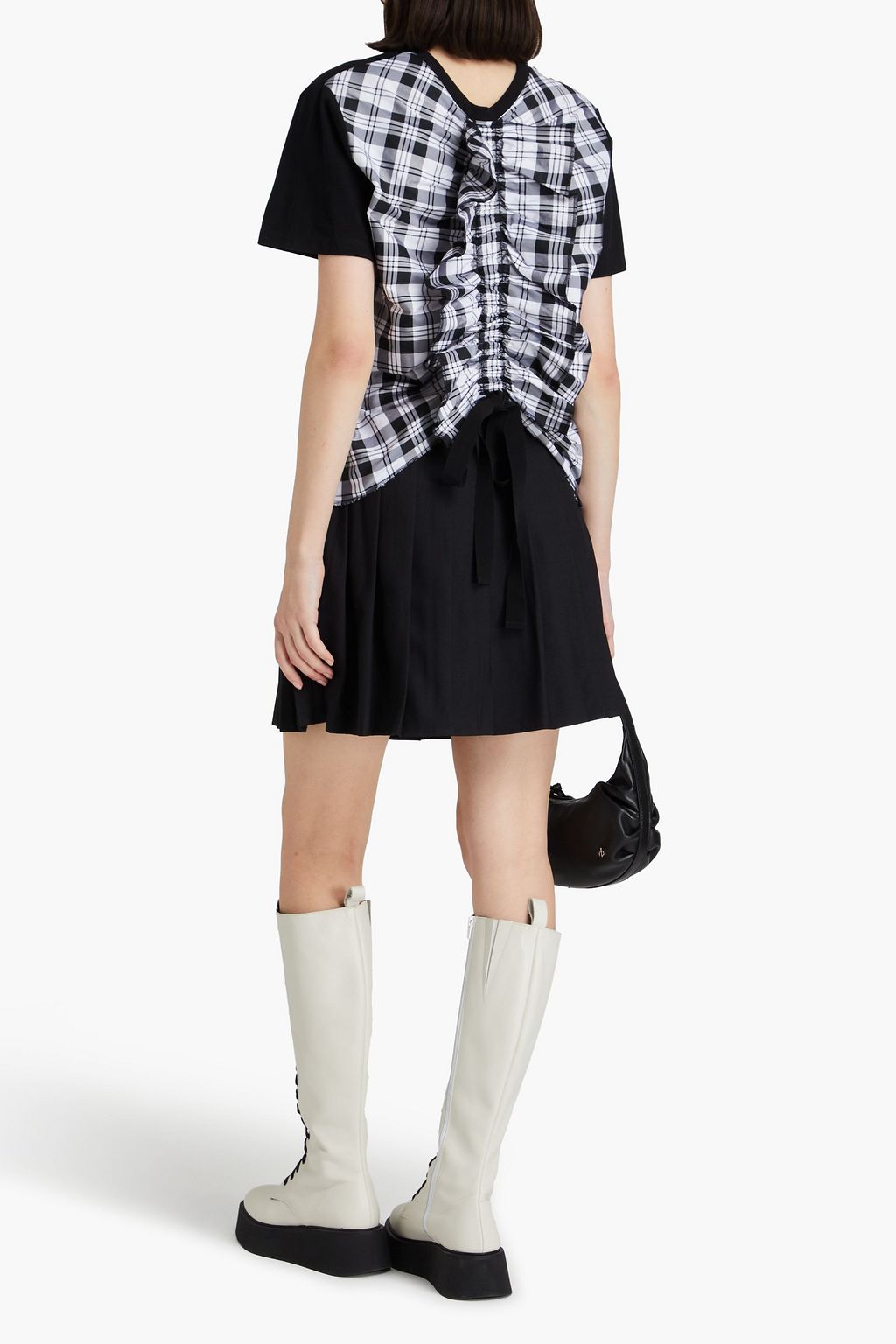 REDVALENTINO تي شيرت من قطن جيرسي وتفتا بنقشة مربعات