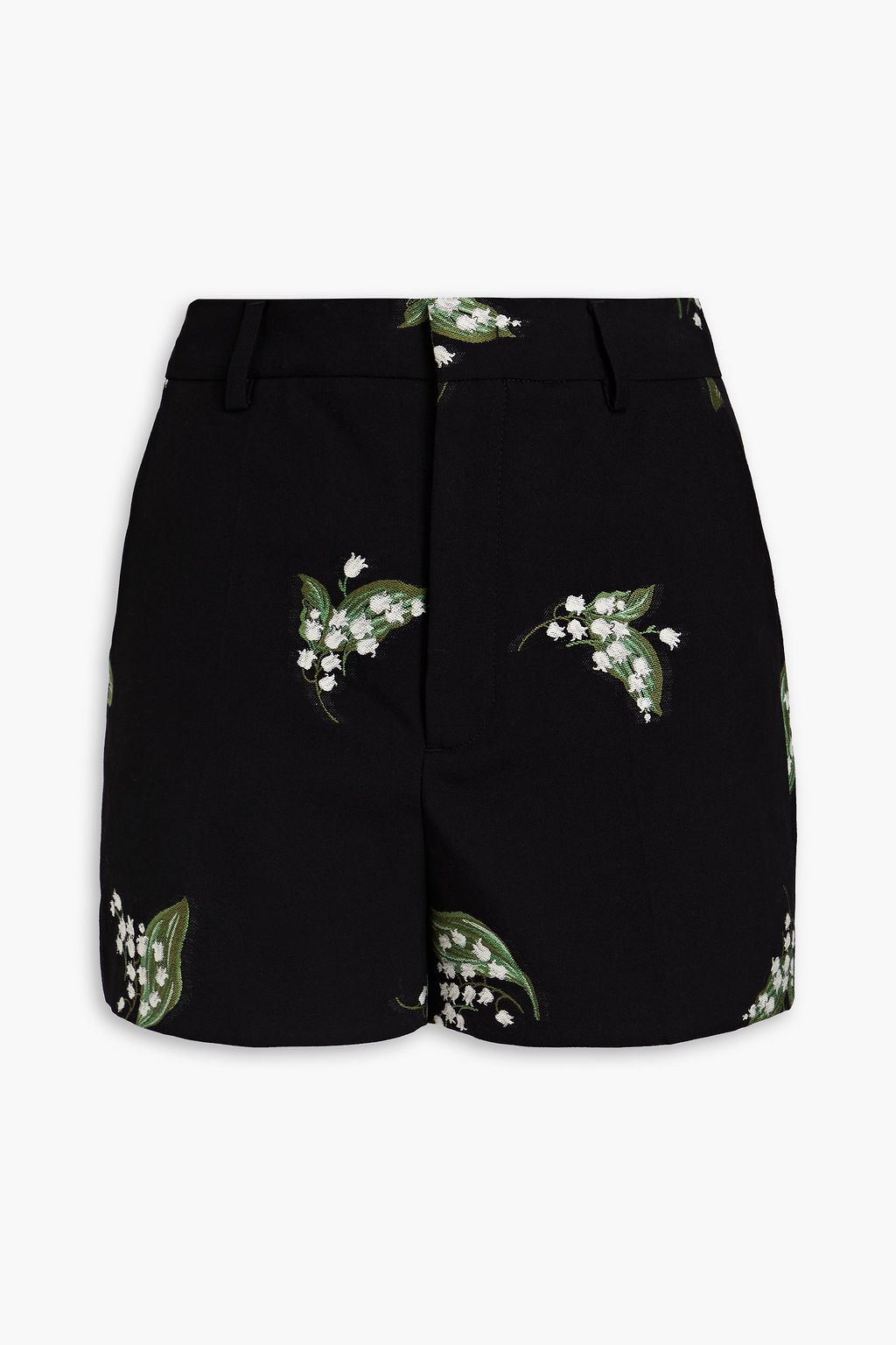 REDVALENTINO Skirt-effect ruffled crepe shorts | THE OUTNET
