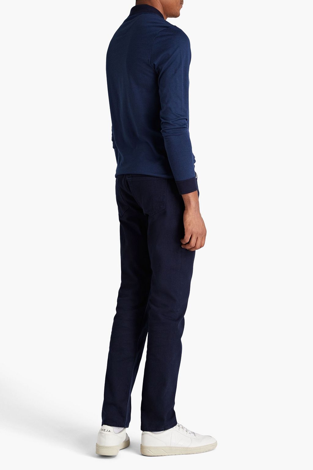DUNHILL Cotton and cashmere-blend jersey polo shirt