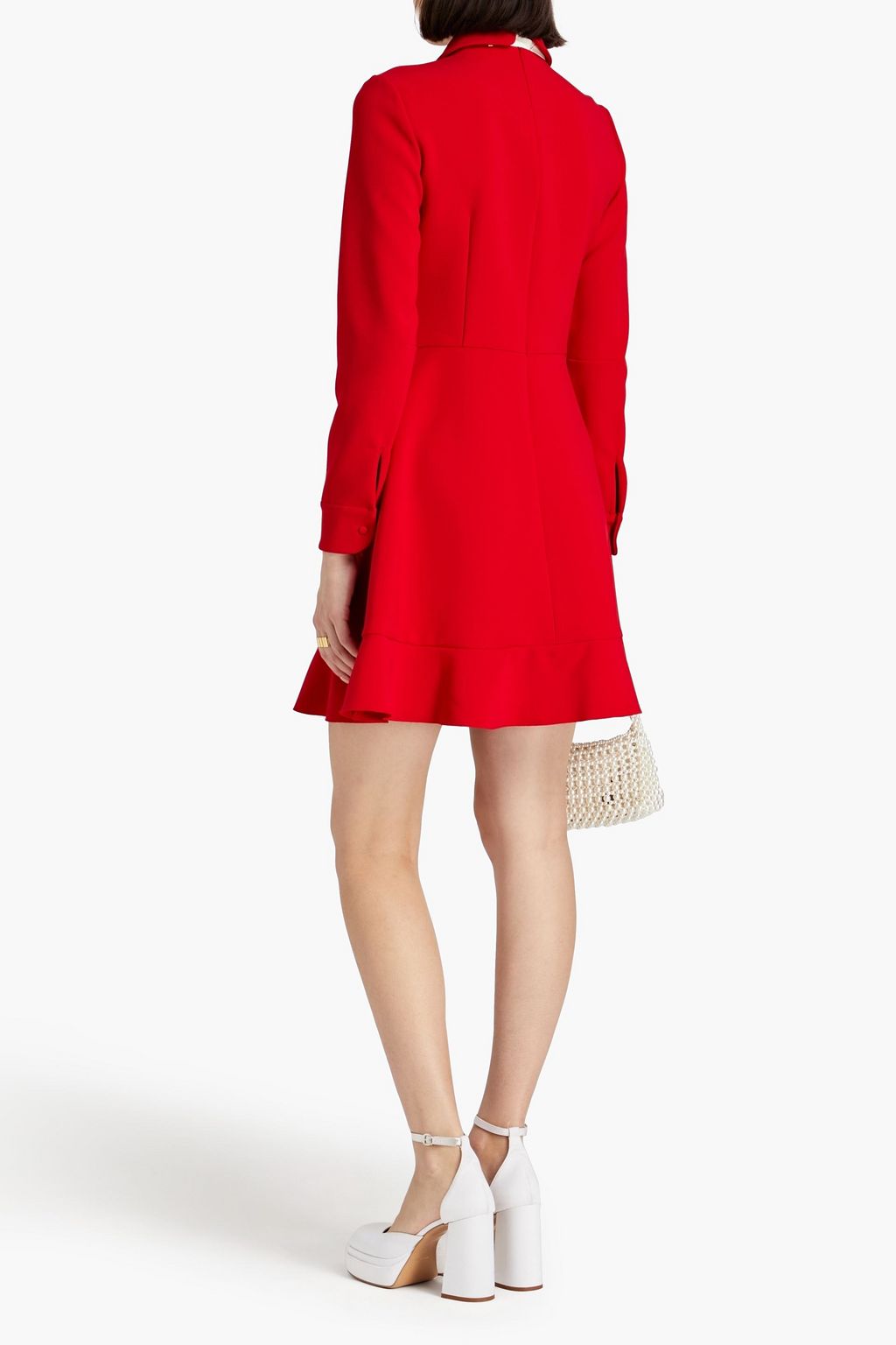 REDVALENTINO Pussy-bow crepe mini dress
