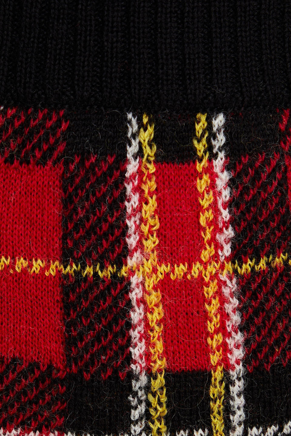 Red Valentino Checked Wool Mini Skirt In Red