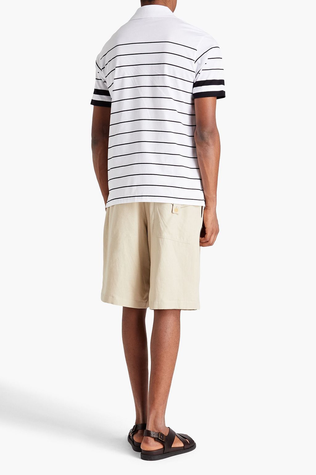 DUNHILL Striped cotton-jersey polo shirt