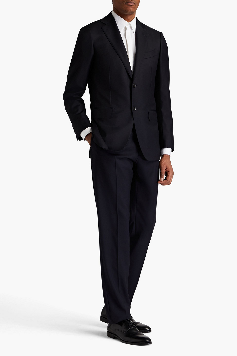 Shop Dunhill Wool-twill Suit Jacket In Black