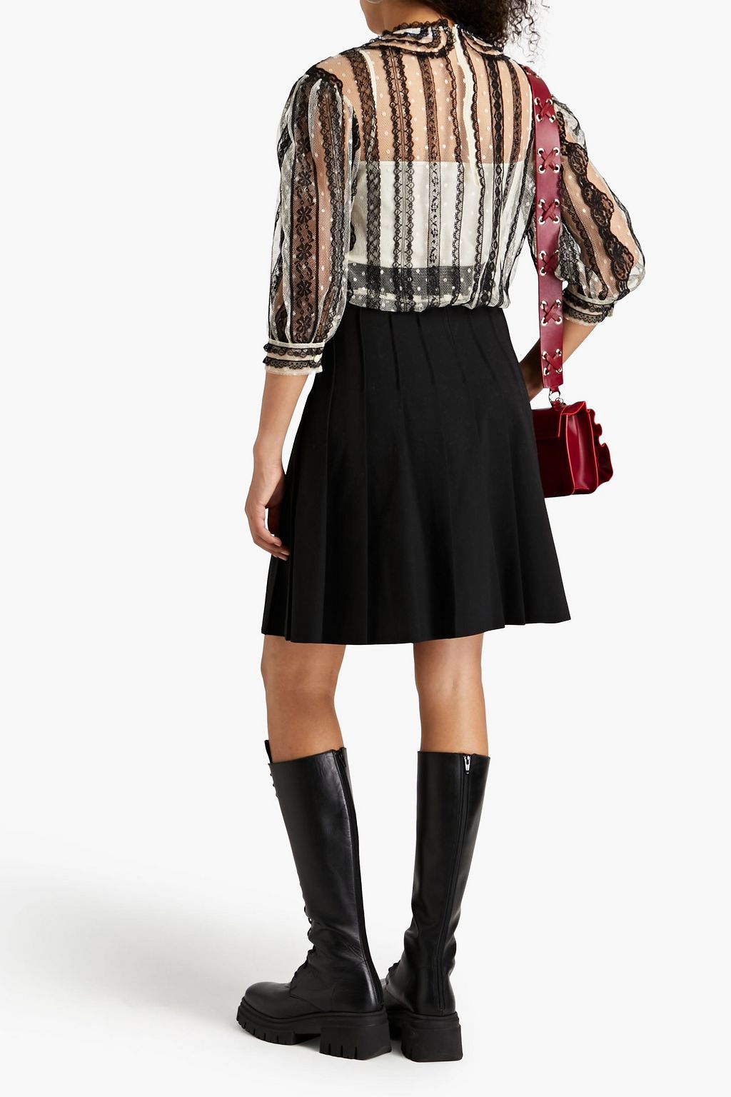 REDVALENTINO レース トップス ドットチュールパネル