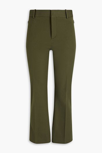 Cropped cotton-twill straight-leg pants