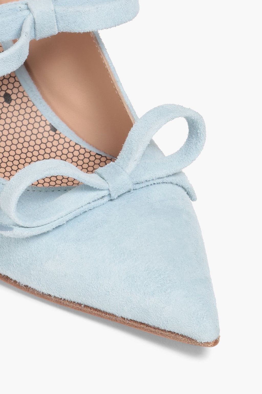 RED(V) Bow-detailed suede mules