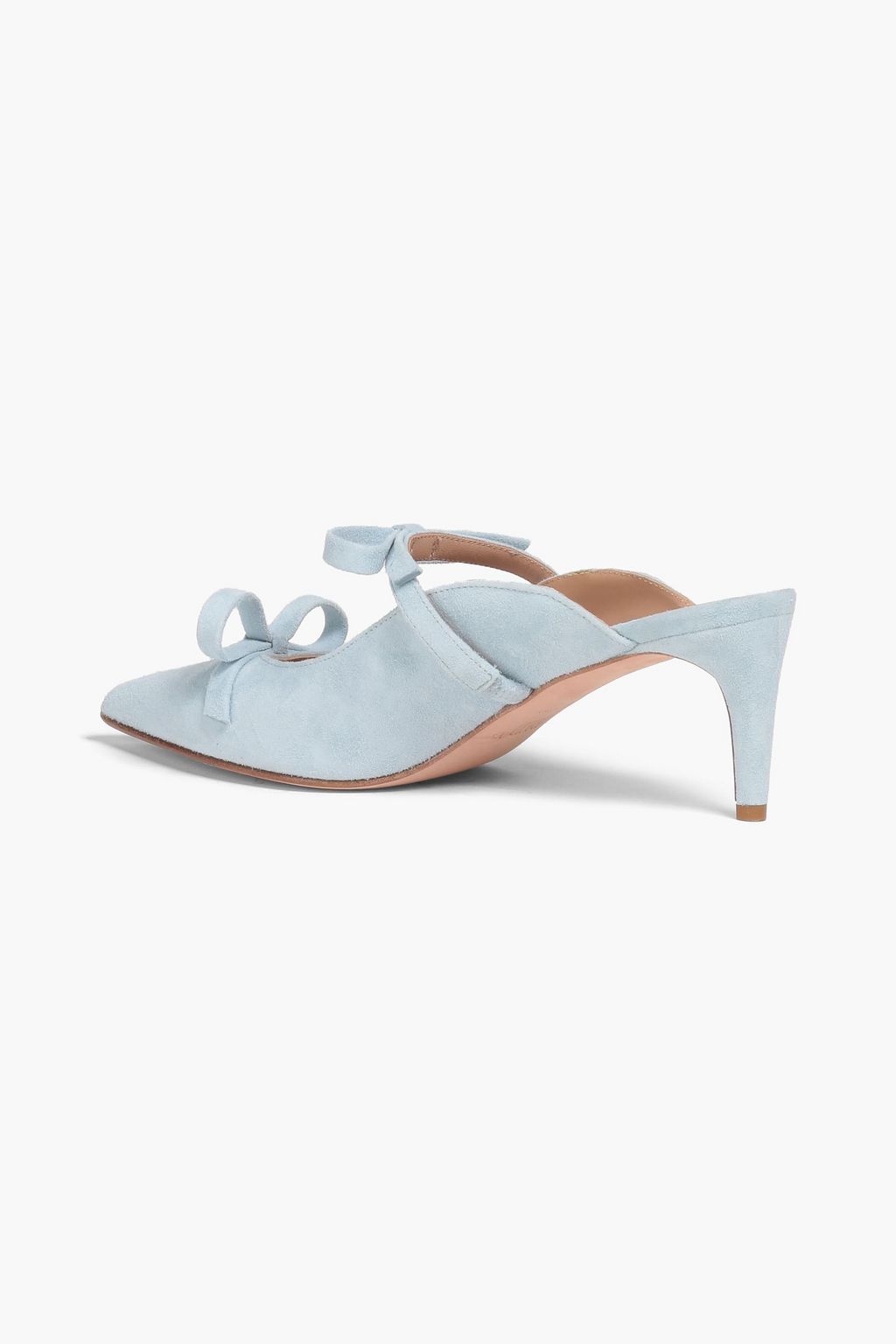 RED(V) Bow-detailed suede mules