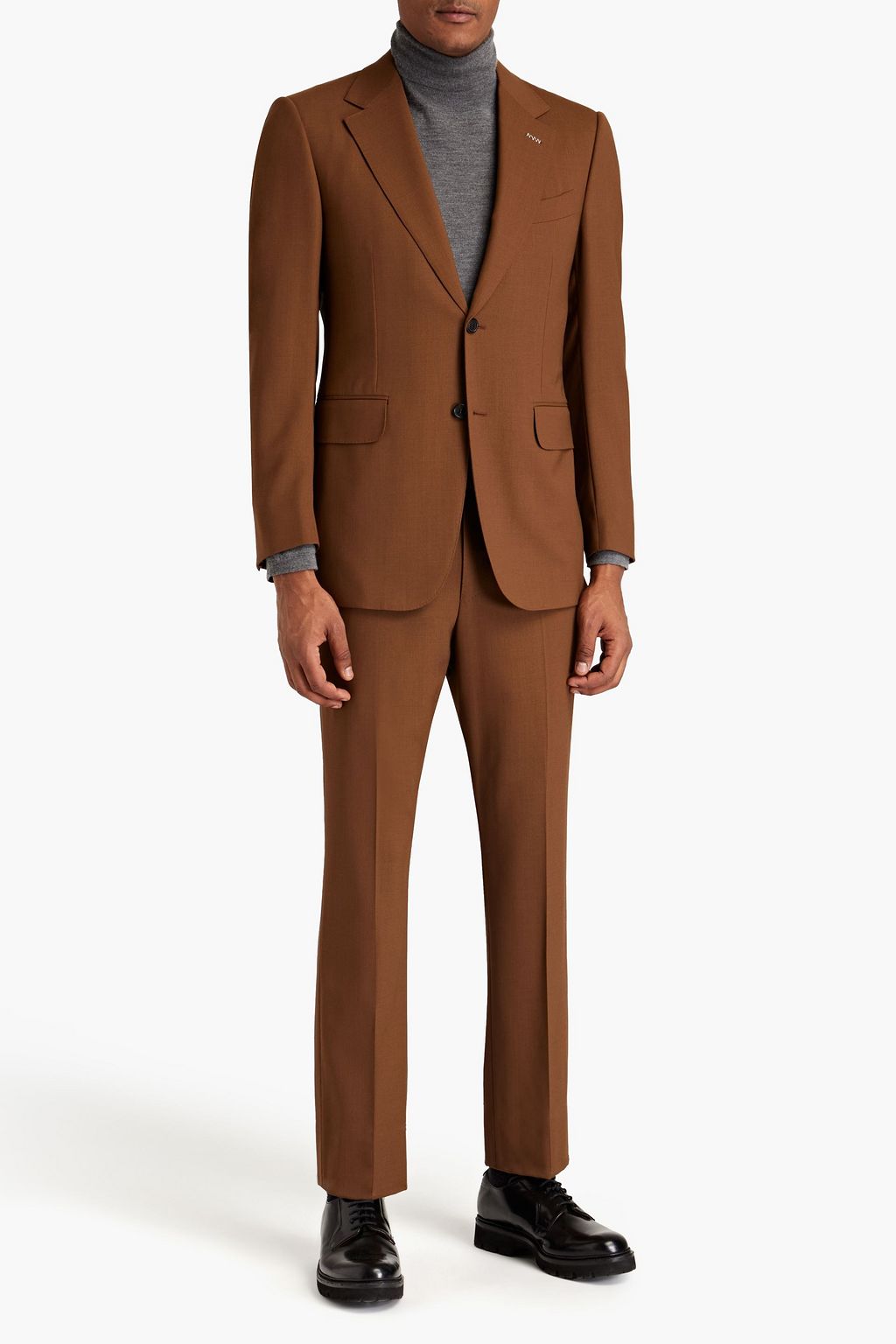 DUNHILL Anzug mit schmaler Passform aus Grain de Poudre aus Wolle