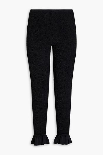 Cropped stretch-ponte slim-leg pants