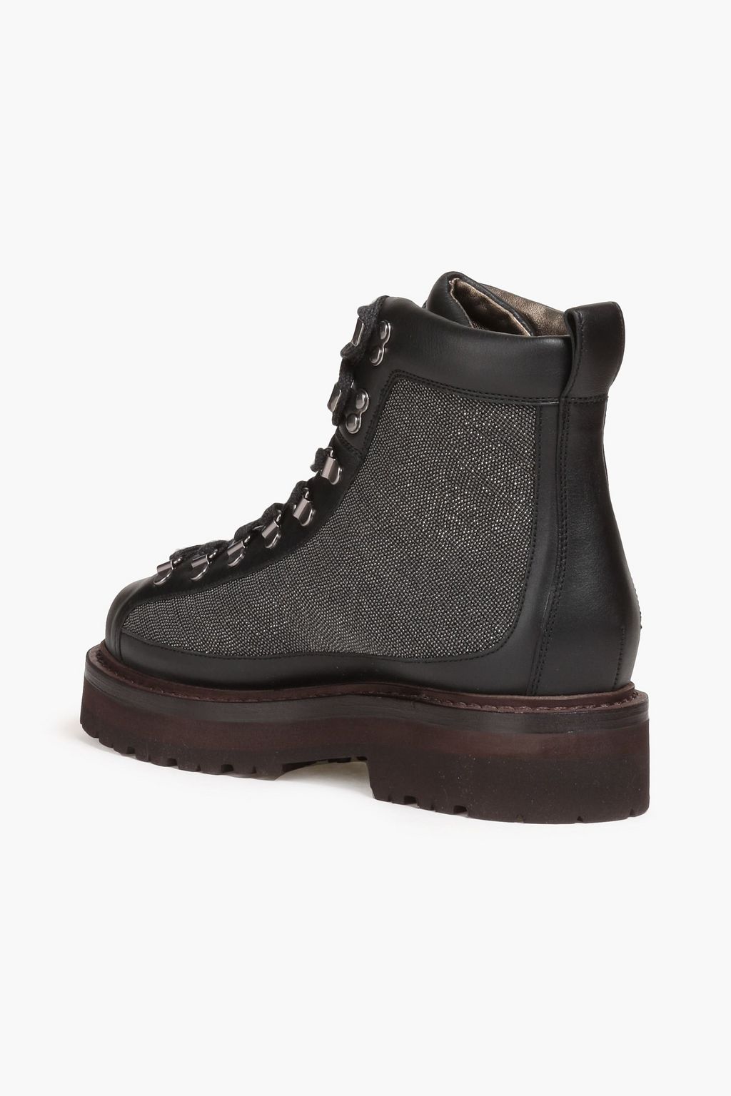 BRUNELLO CUCINELLI Bead-embellished leather hiking boots