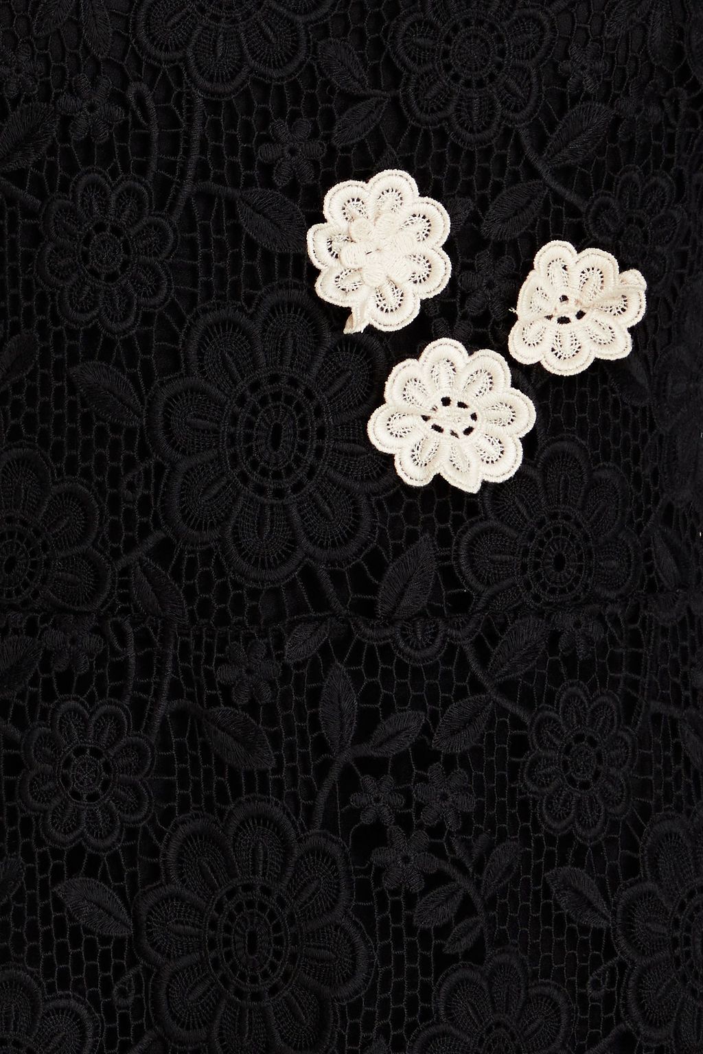 REDVALENTINO Appliquéd guipure lace midi dress