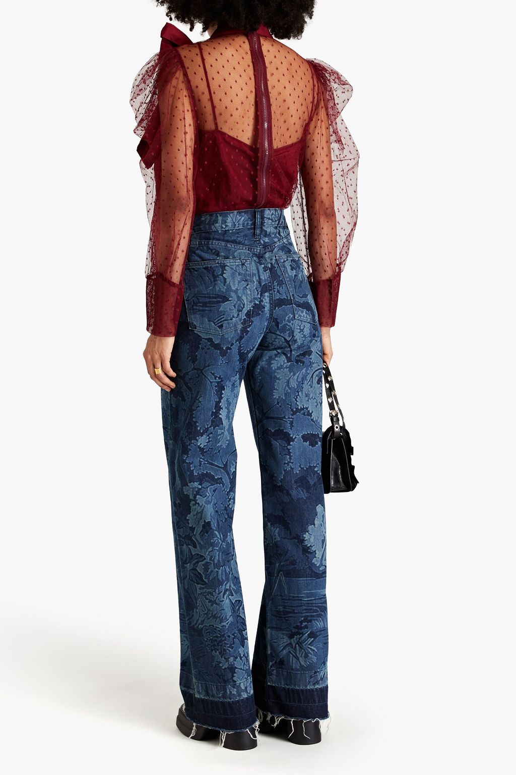 REDVALENTINO Pussy-bow point d'esprit blouse