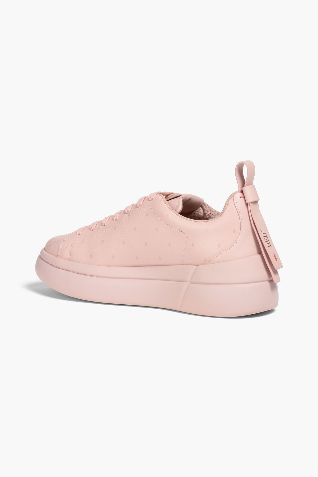 RED(V) Printed leather exaggerated-sole sneakers