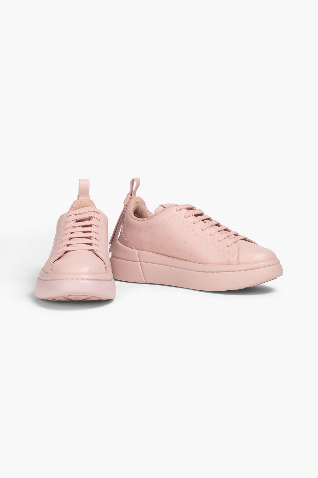 RED(V) Printed leather exaggerated-sole sneakers