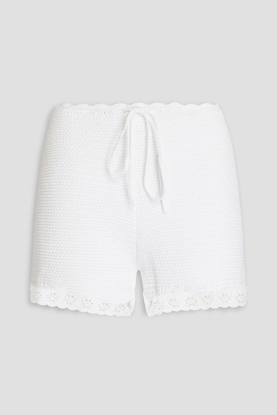 Red Valentino Crocheted Cotton Shorts In White
