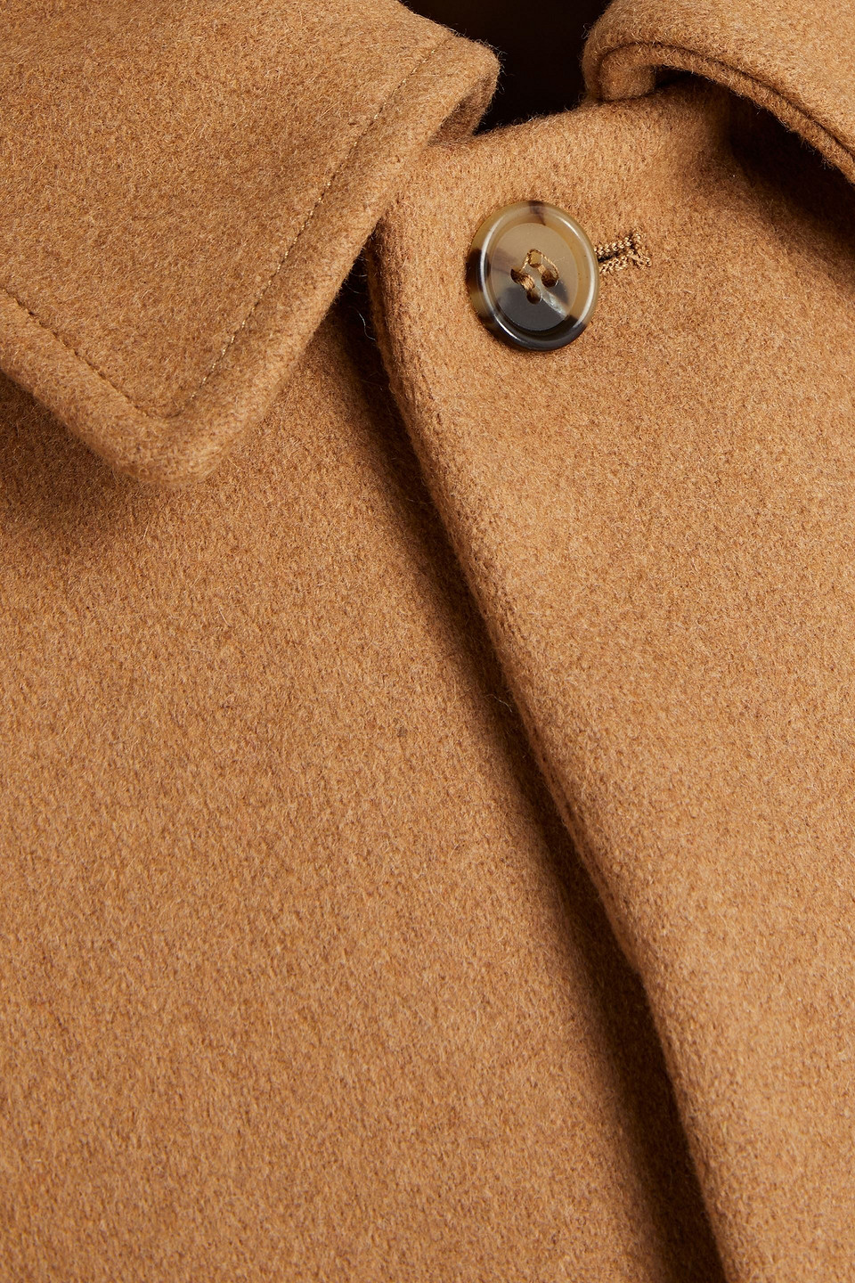 Shop Apc Wool-blend Felt Coat In Camel