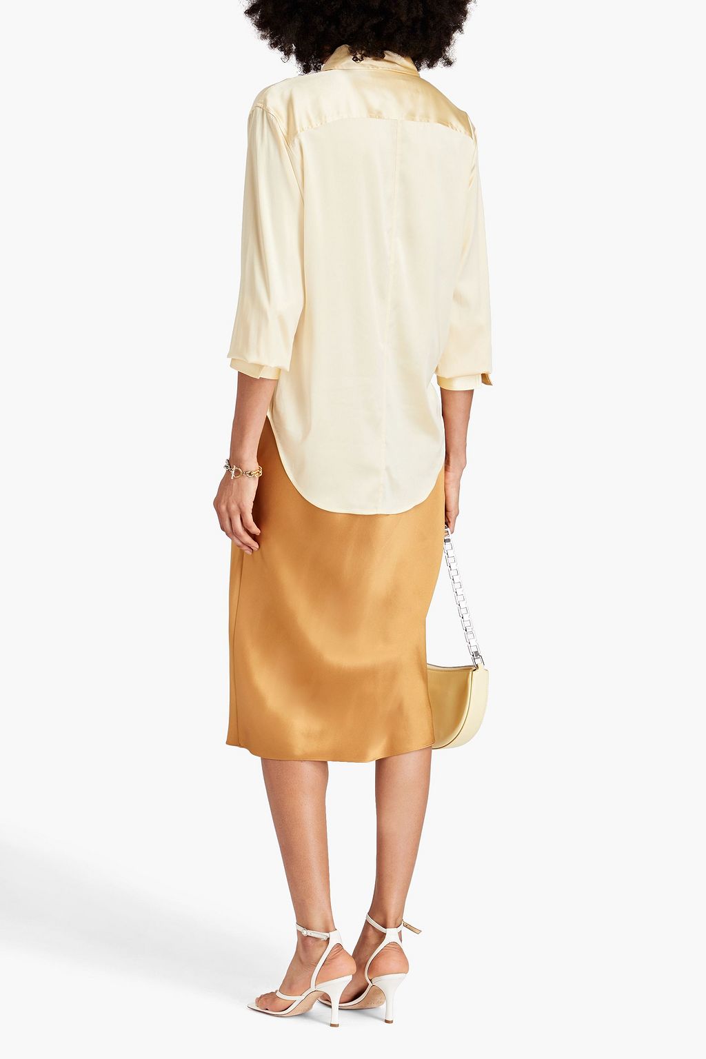 FRAME Stretch-silk satin shirt