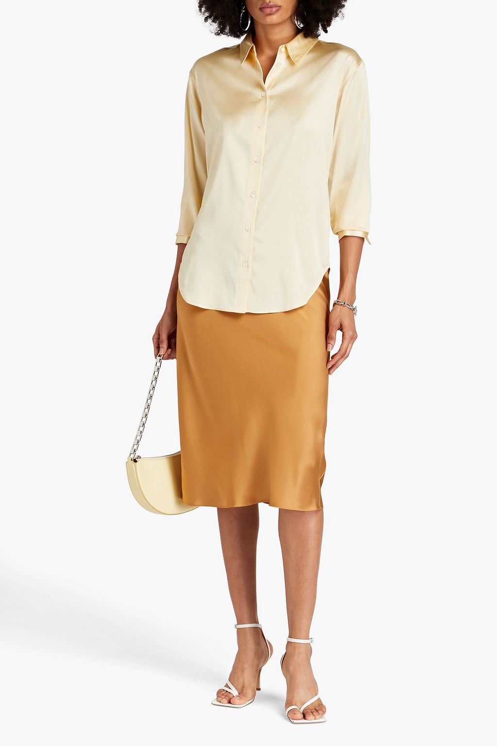 FRAME Stretch-silk satin shirt
