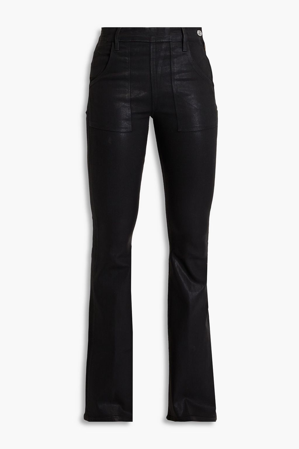 FRAME Le Flare De Francoise waxed midrise flared jeans THE