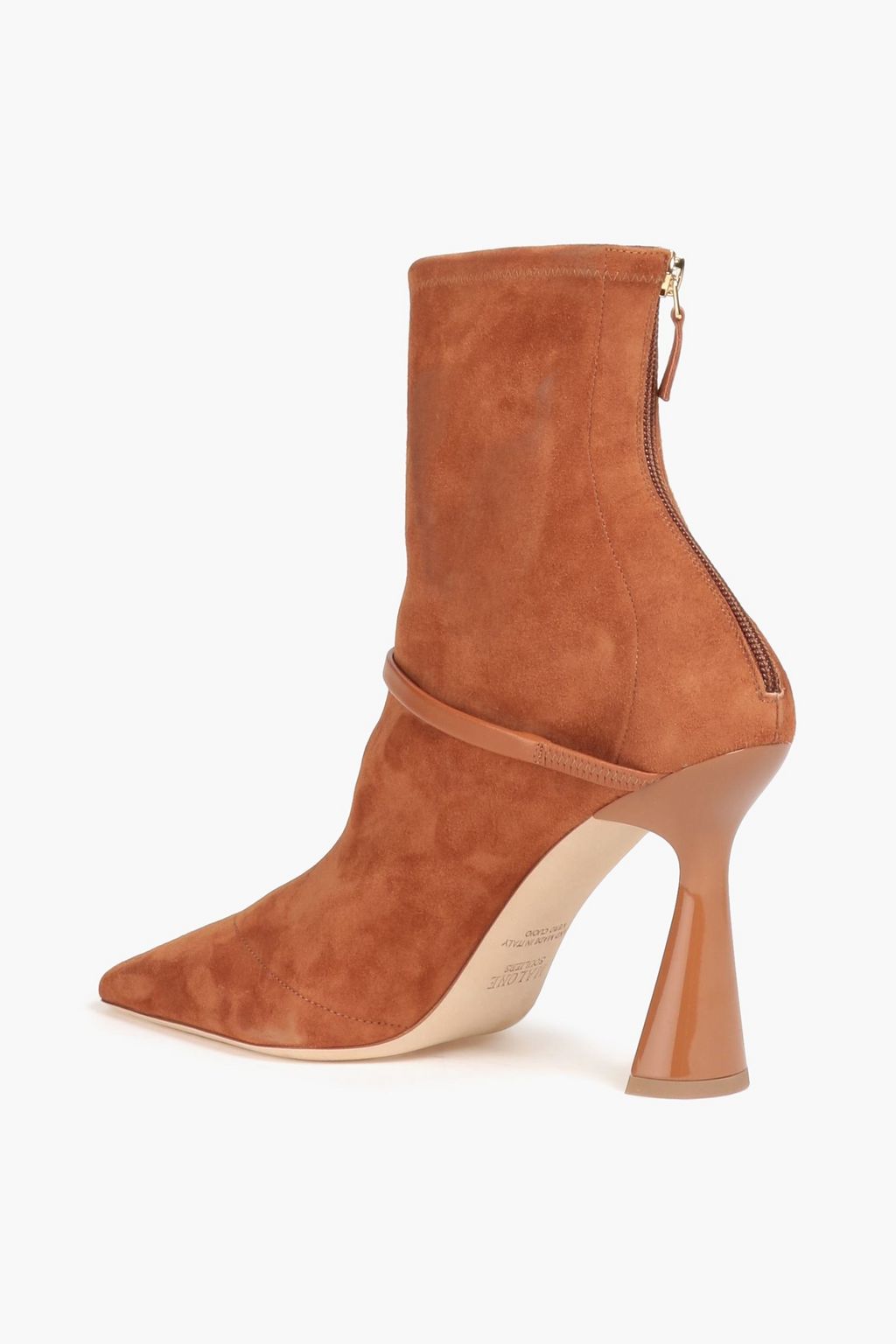 MALONE SOULIERS Oliana 95 leather-trimmed suede sock boots
