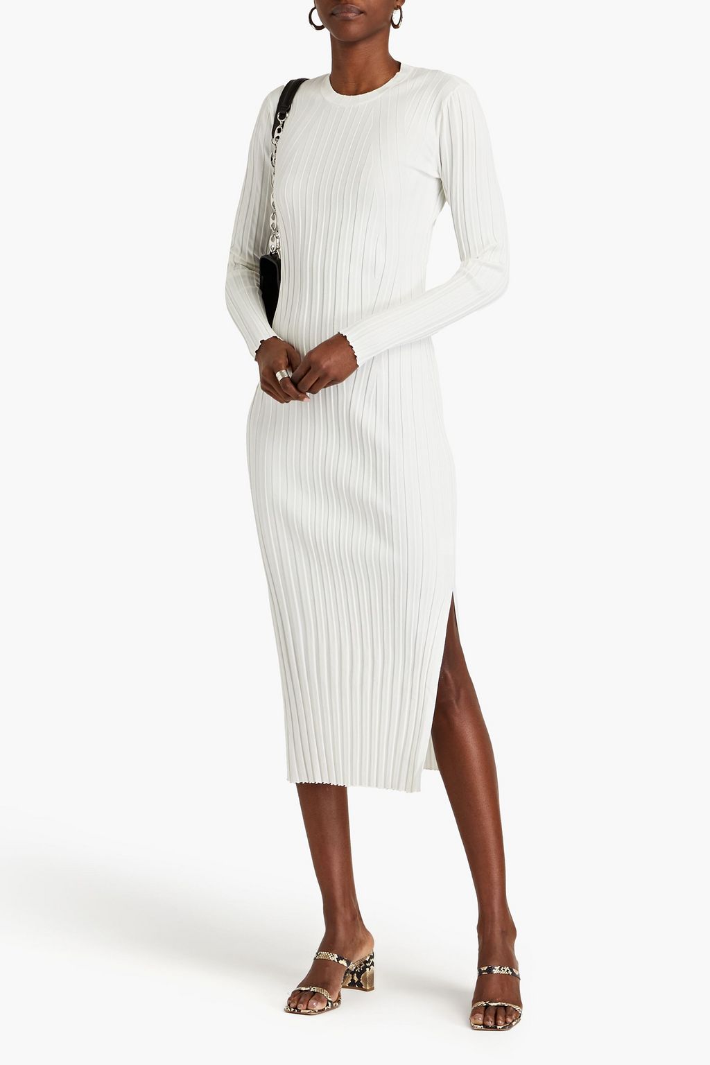 FRAME Midikleid aus geripptem Jersey