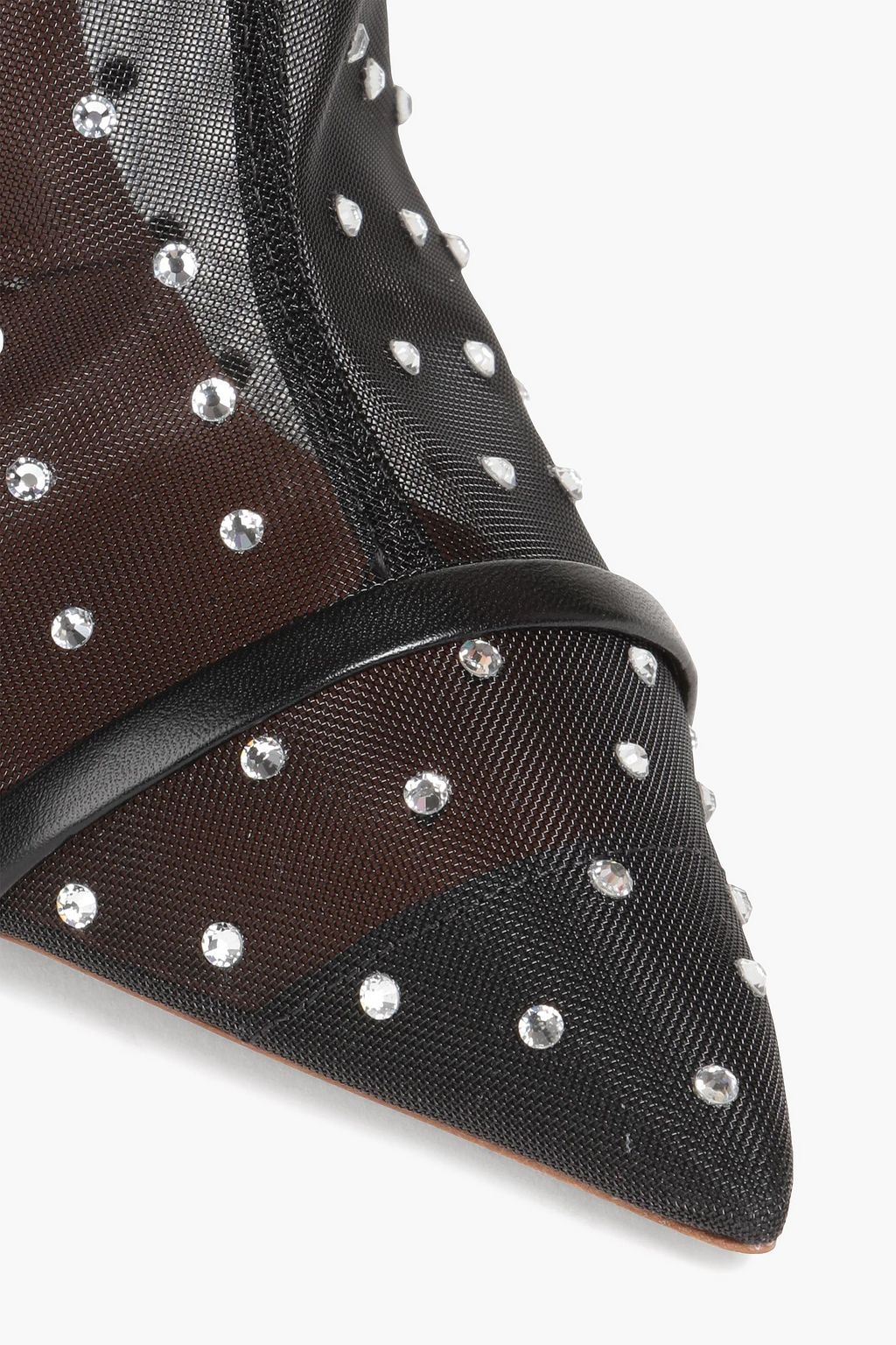 MALONE SOULIERS بوت بطول الركبة «تيرا» مصنوع من الشبك ومزين بالكريستال