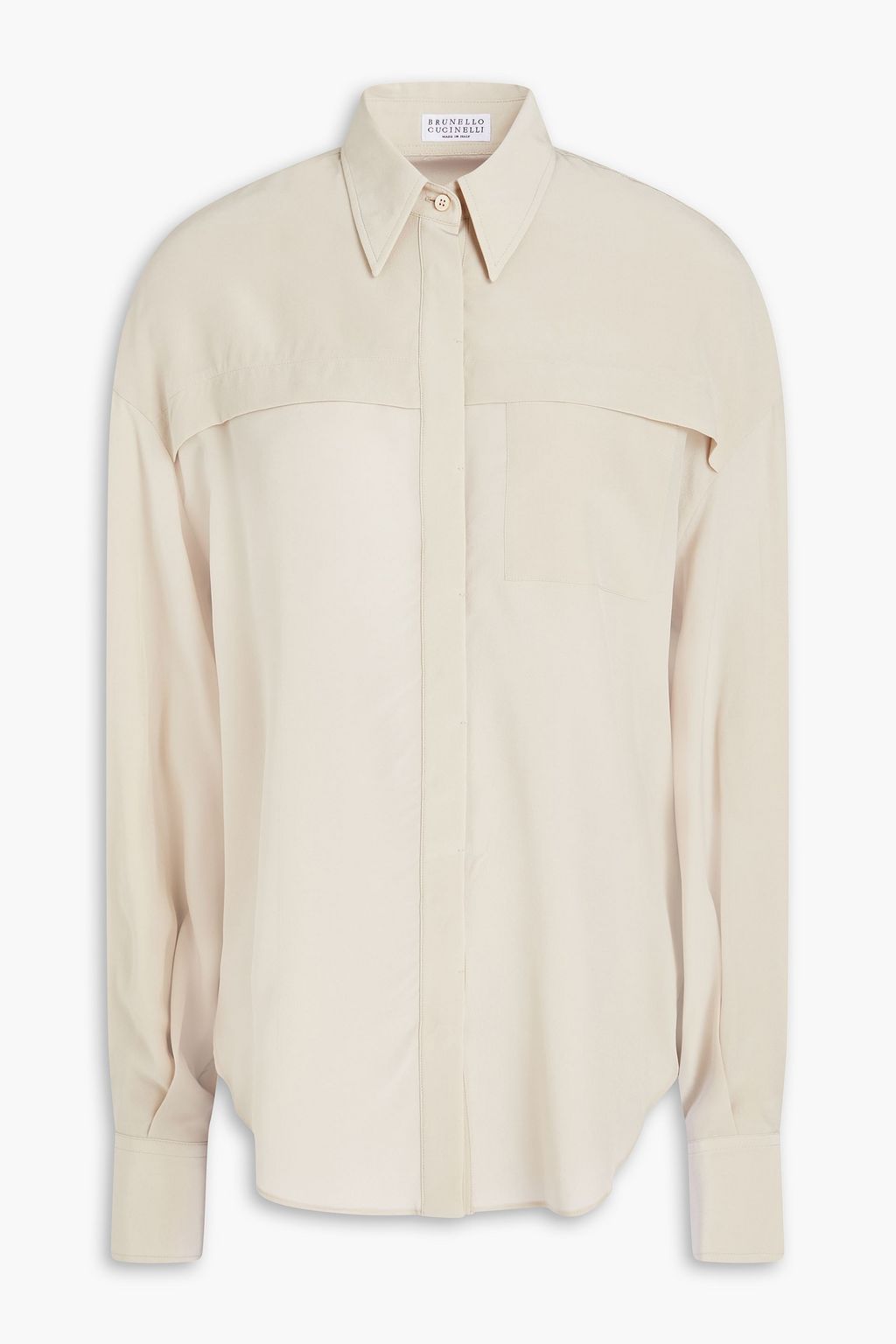 BRUNELLO CUCINELLI Pleated silk shirt | THE OUTNET