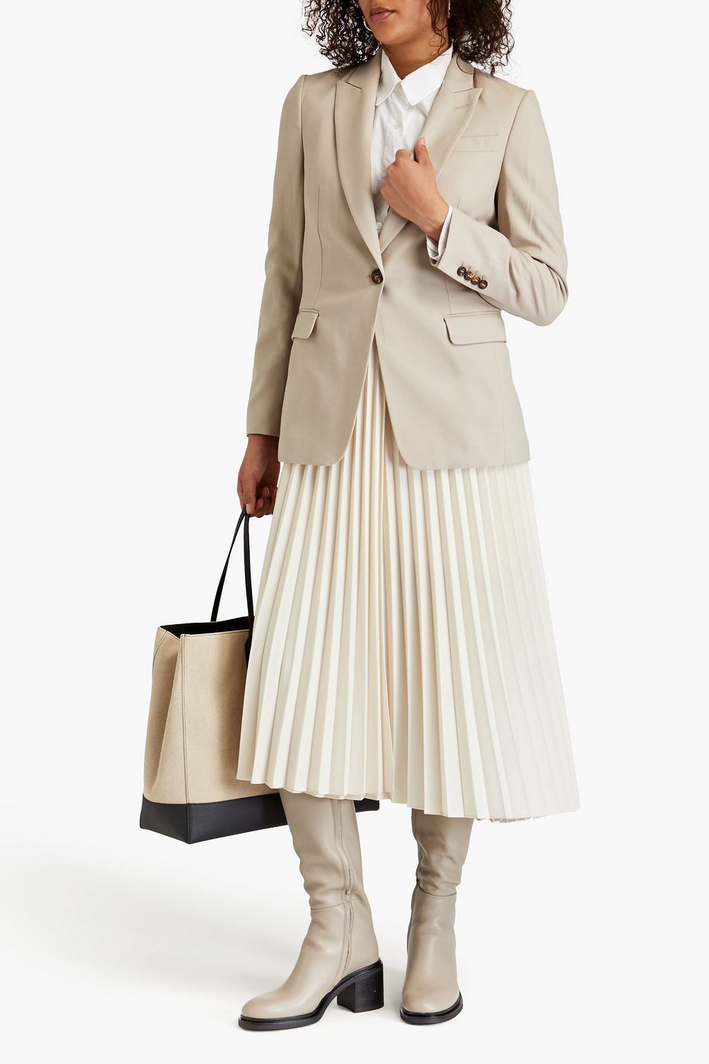 BRUNELLO CUCINELLI Wool-blend twill blazer