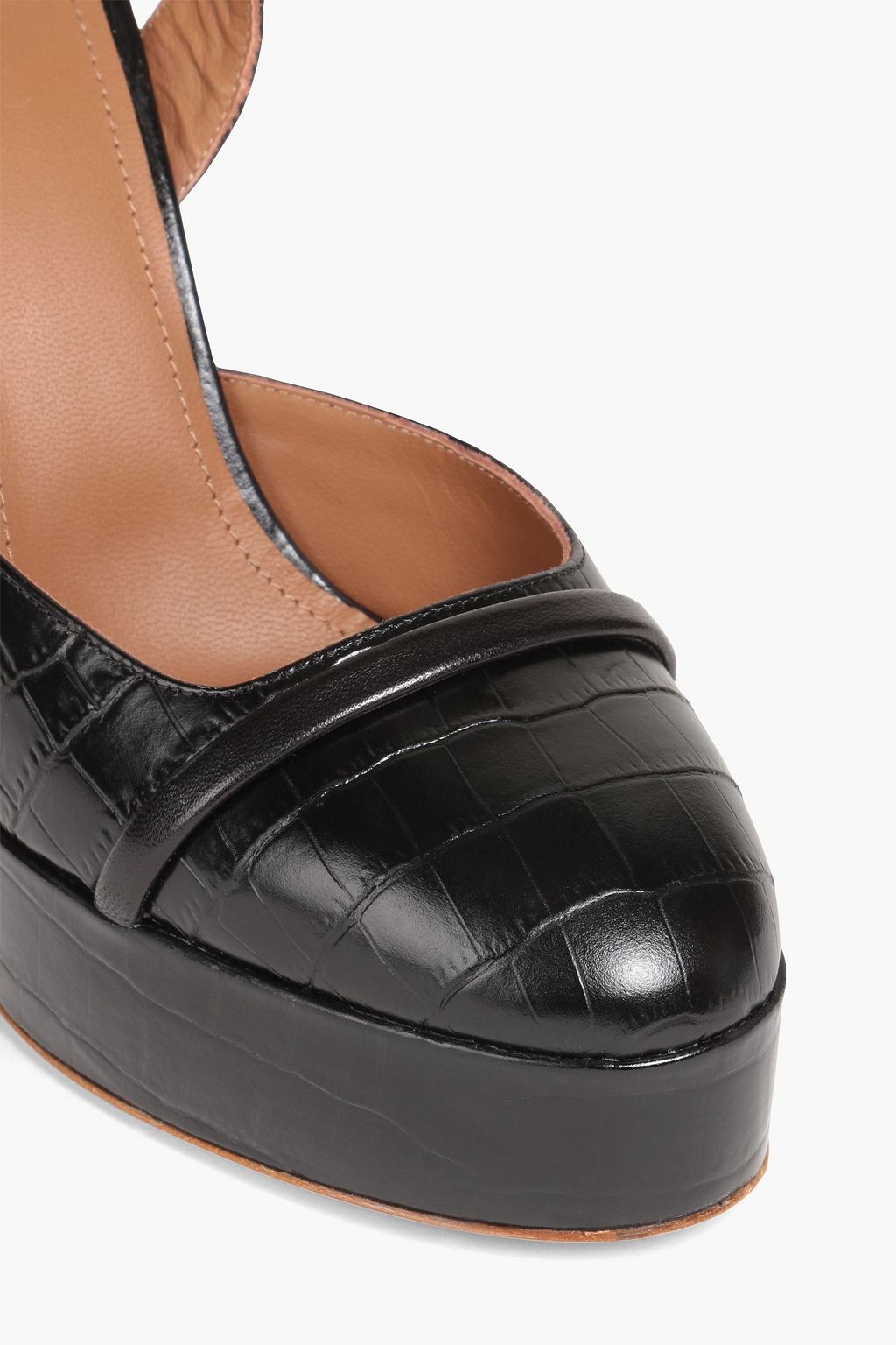 MALONE SOULIERS حذاء بامب «مورا» بنعل سميك مصنوع من الجلد بنقشة جلد التمساح
