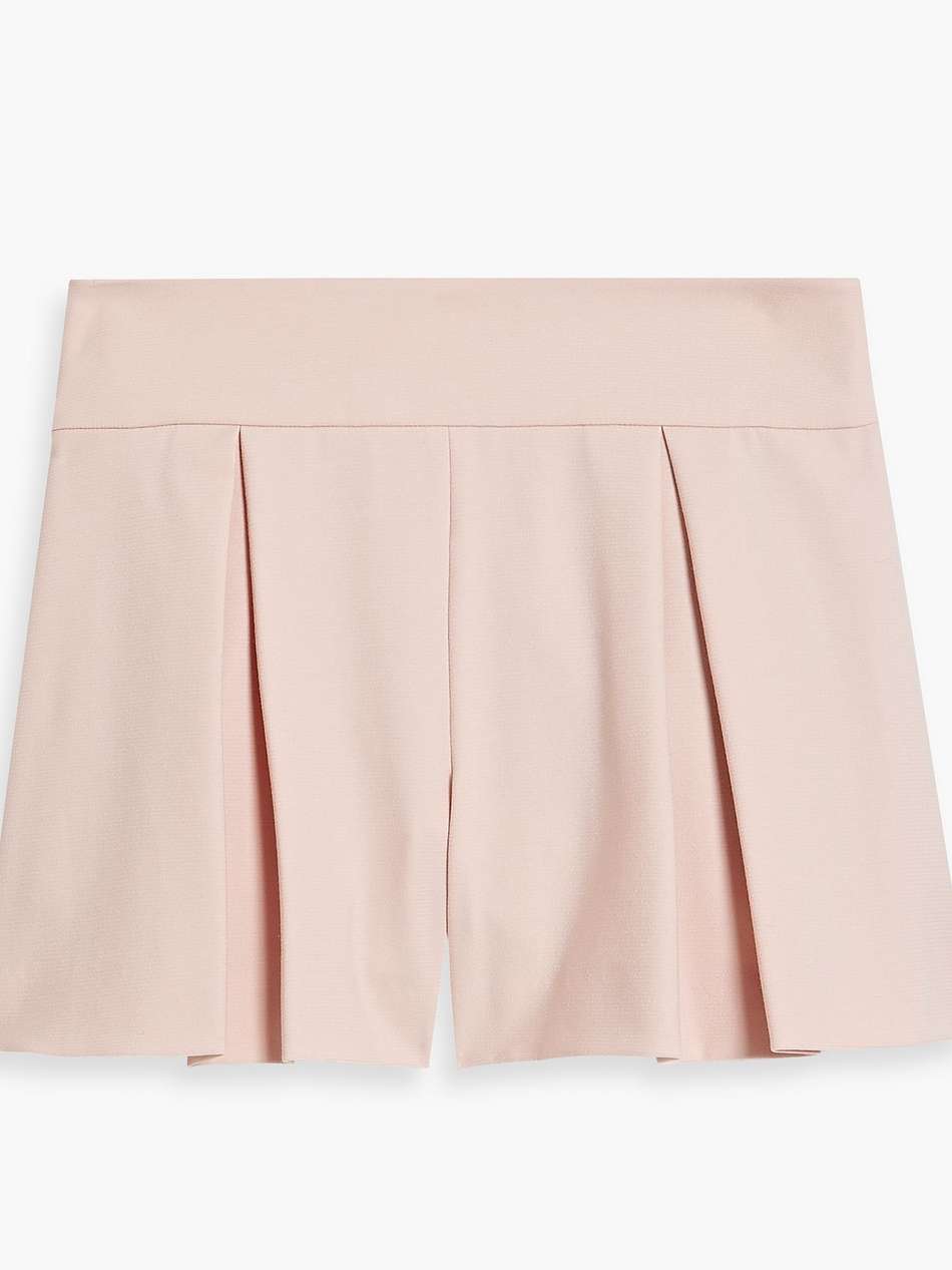 pleated crepe shorts