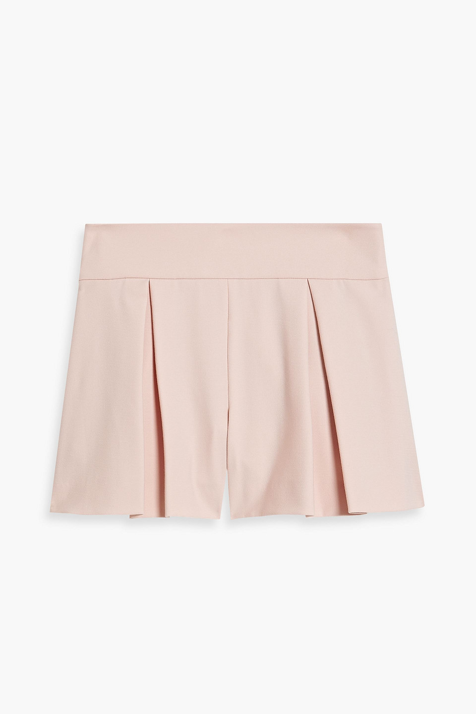 Red Valentino Pleated Crepe Shorts In Blush