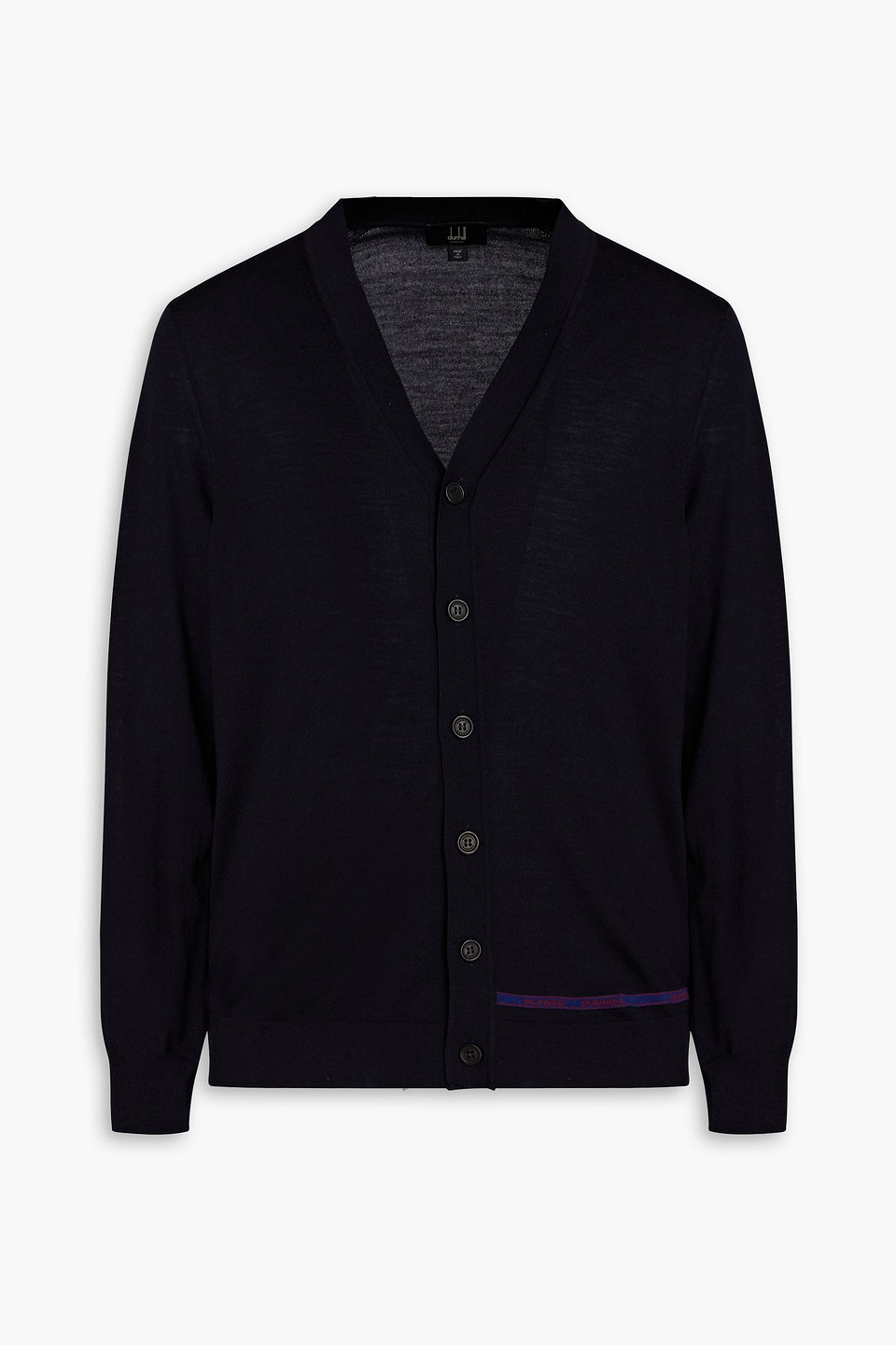 Dunhill Merino Wool Cardigan In Black