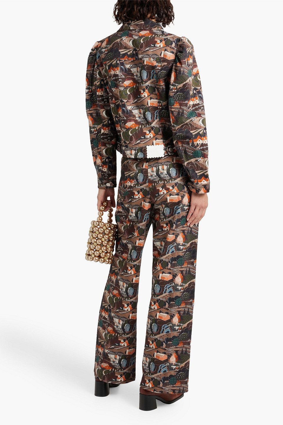SHRIMPS JEMIMA PRINTED COTTON-TWILL WIDE-LEG PANTS