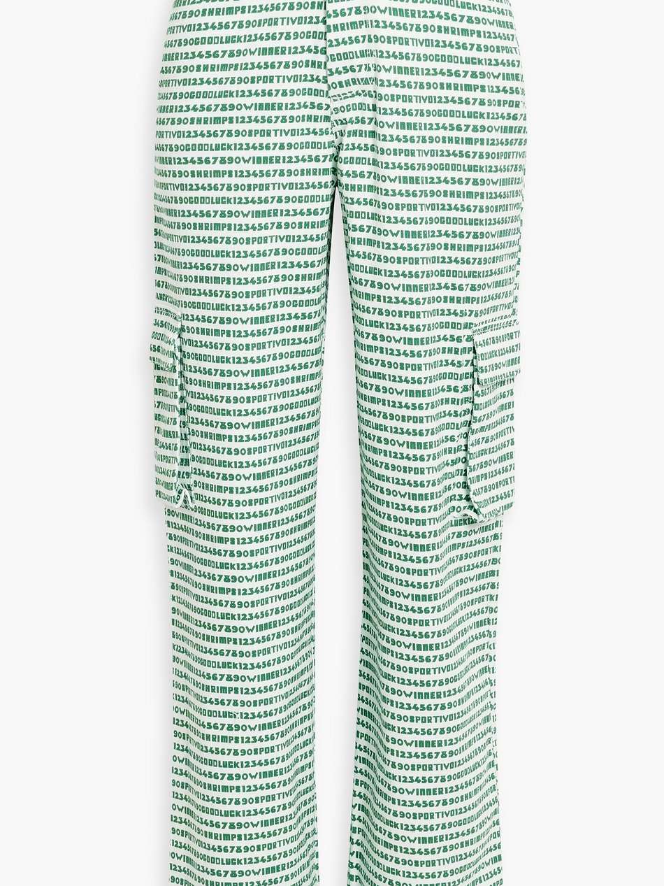 annette printed cotton-twill straight-leg pants