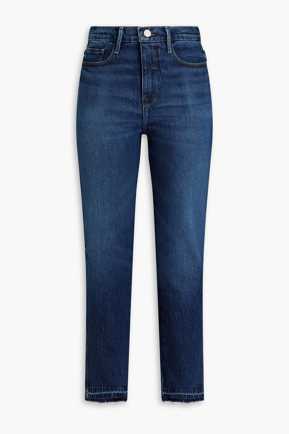 Frame Le Sylvie High-rise Straight-leg Jeans In Dark Denim