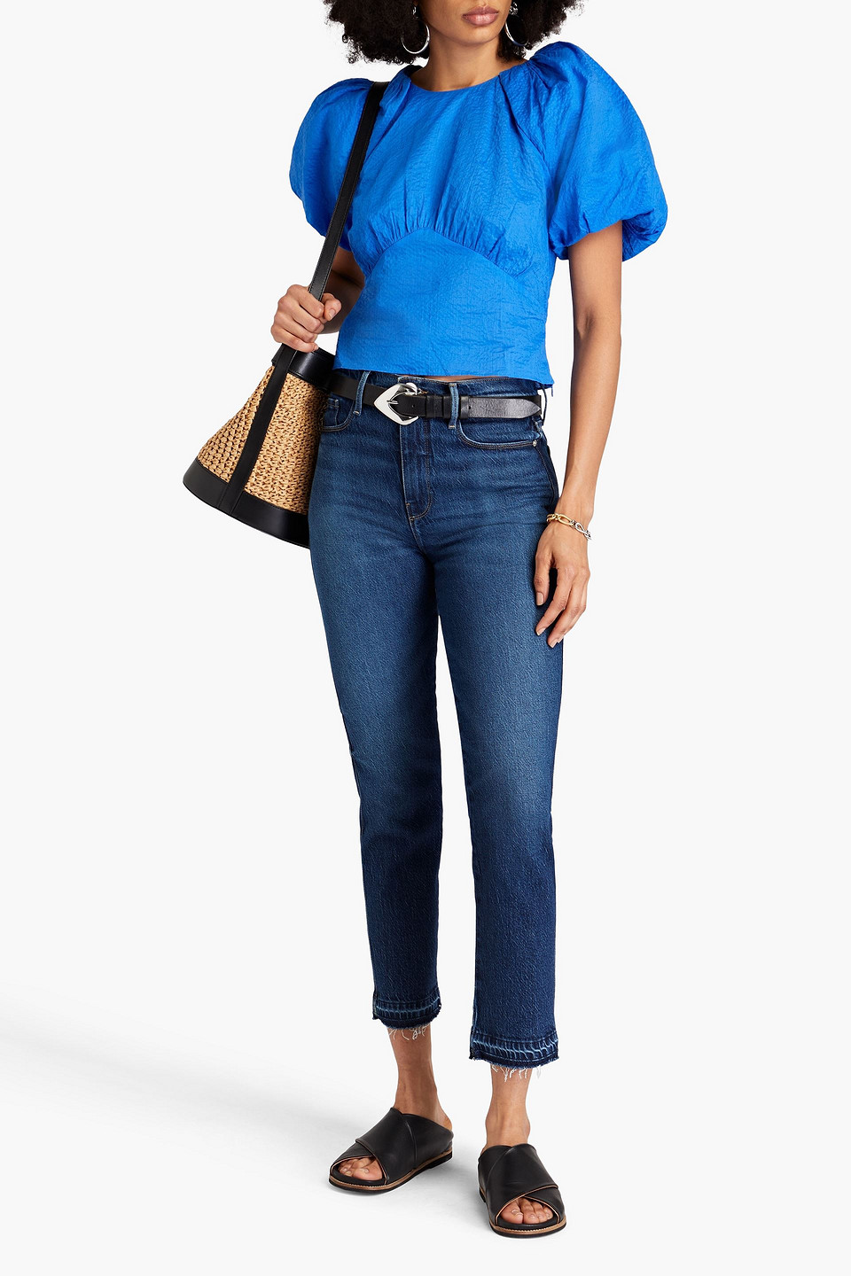 FRAME LE SYLVIE CROPPED HIGH-RISE STRAIGHT-LEG JEANS 
