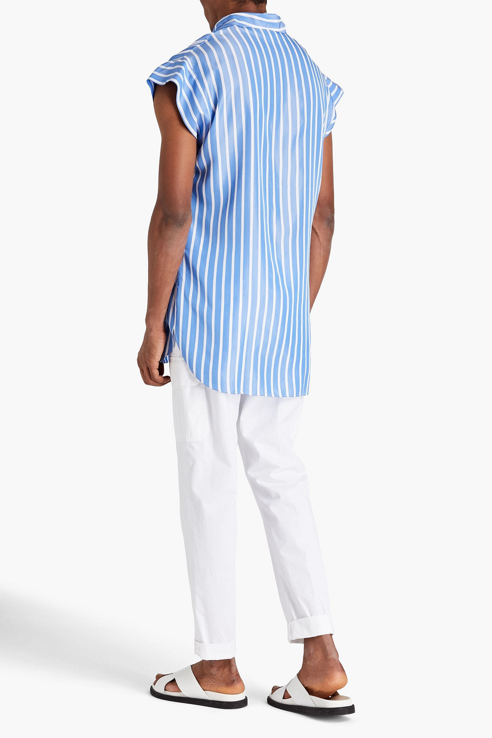 DUNHILL STRIPED LYOCELL AND SILK-BLEND SHIRT