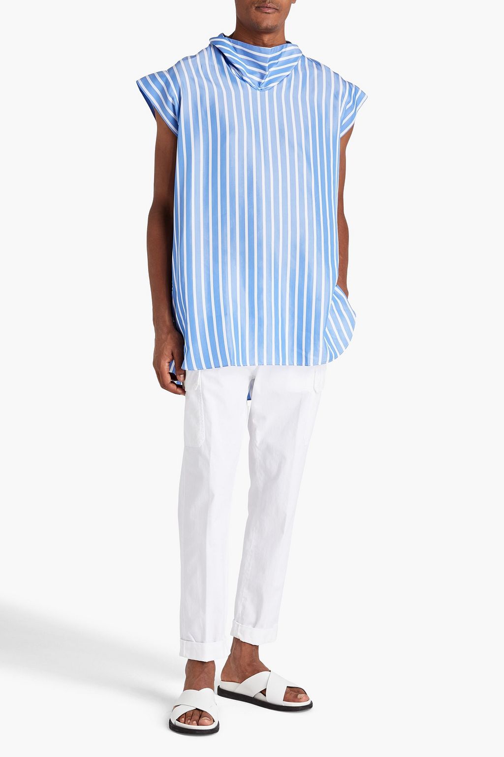 DUNHILL Striped Lyocell and silk-blend shirt