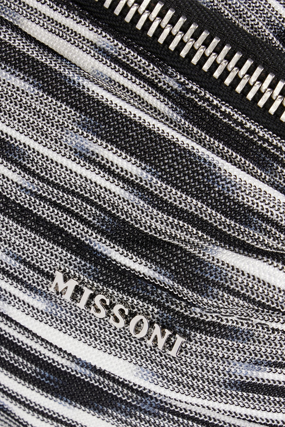 Missoni Space-dyed Crochet-knit Belt Bag In Black