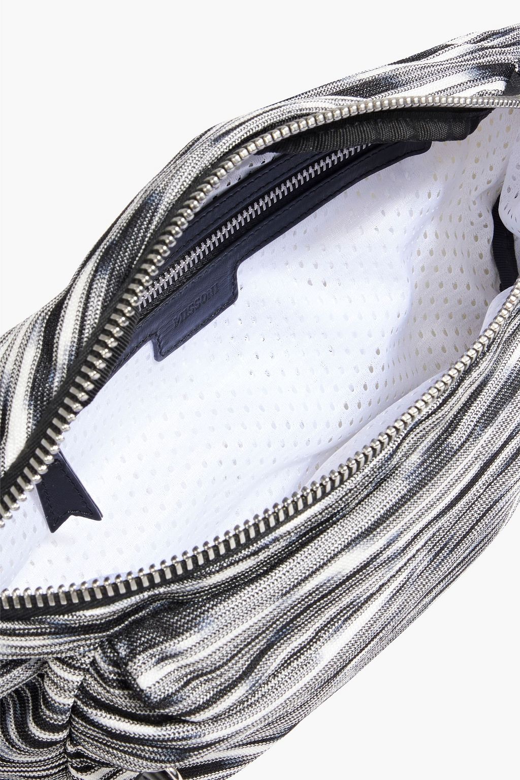 MISSONI Space-dyed crochet-knit belt bag