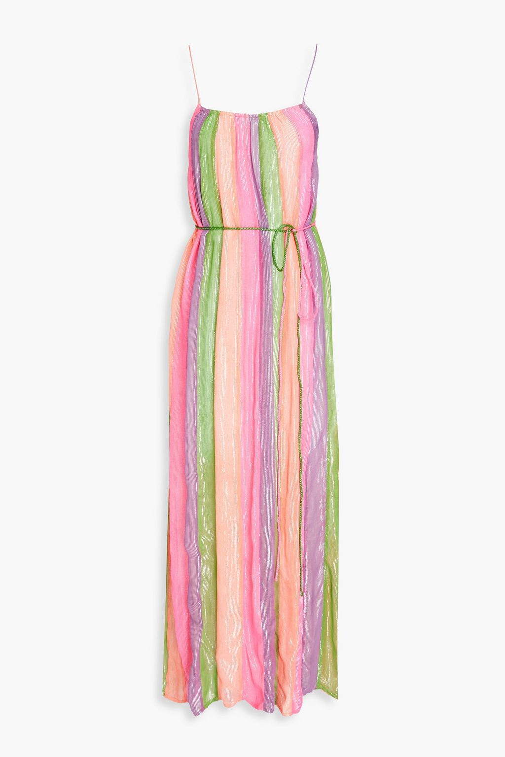 SUNDRESS Vanille metallic striped georgette maxi dress | THE OUTNET