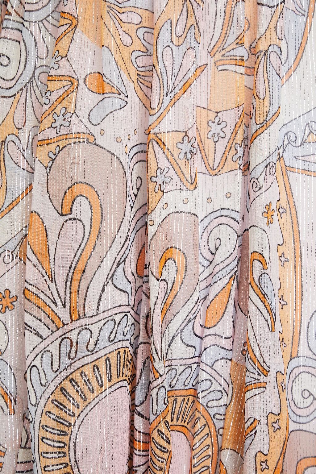 SUNDRESS ジョーゼット ミニワンピース メタリック プリント入り
