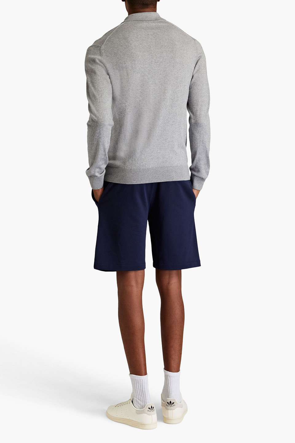 Shop Apc Coed Printed Cotton-jersey Drawstring Shorts In Navy